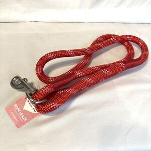Top Paw Braided Red/Pink Rope Leash 4 ft Long Valentine Themed Bright Red & Pink